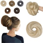 欧美假发丸子头皮筋直发发圈 丸子头假发自然蓬松卷发跨境假发女