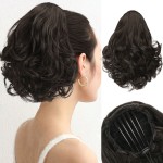 气质梨花卷哑光蓬松假发马尾 女造型抽绳哑光自然大波浪化纤马尾