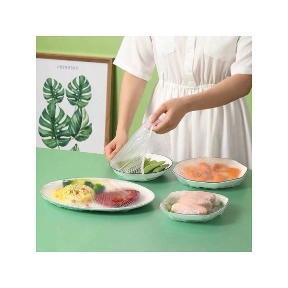 一次性食品级保鲜膜套 松紧口家用剩菜碗罩 可伸缩防尘保鲜袋